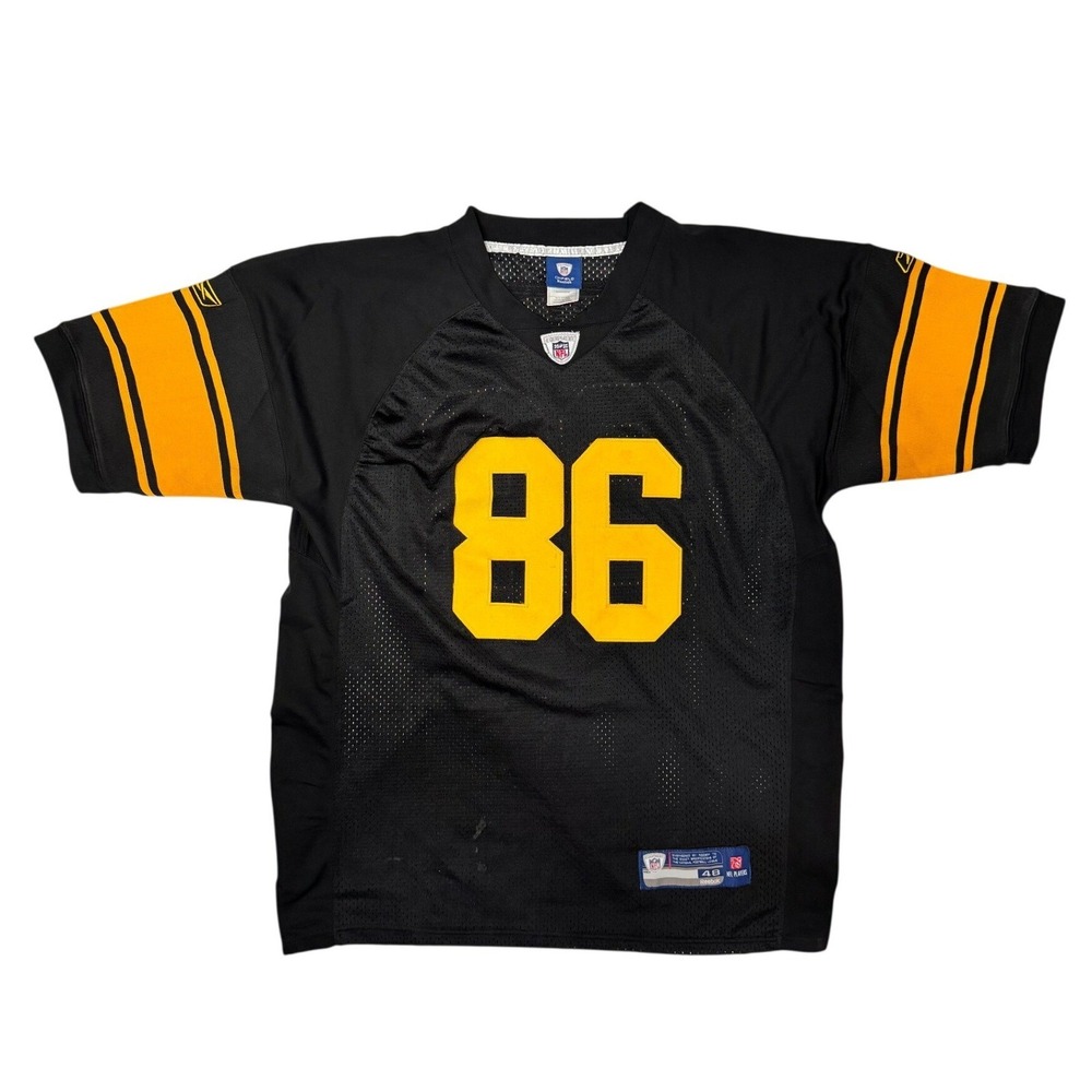 Reebok NFL Pittsburgh Steelers Hines Ward 86 Stitched Jersey Mens 48 Black